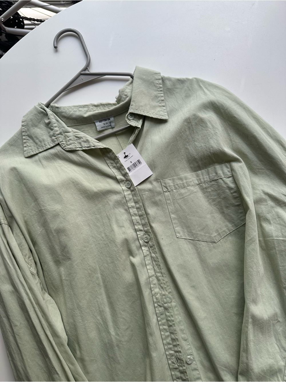 Cotton-On oversized, mint green button up